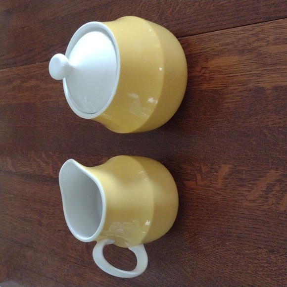 Vintage Mikasa Cera-Stone Sandra Creamer Sugar Bowl Set b540 - Picture 5 of 5